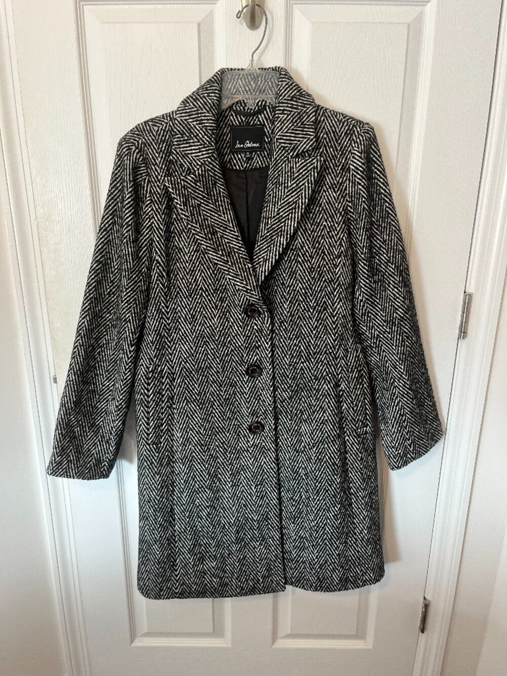Black and White Full Length Coat - Sam Edelman